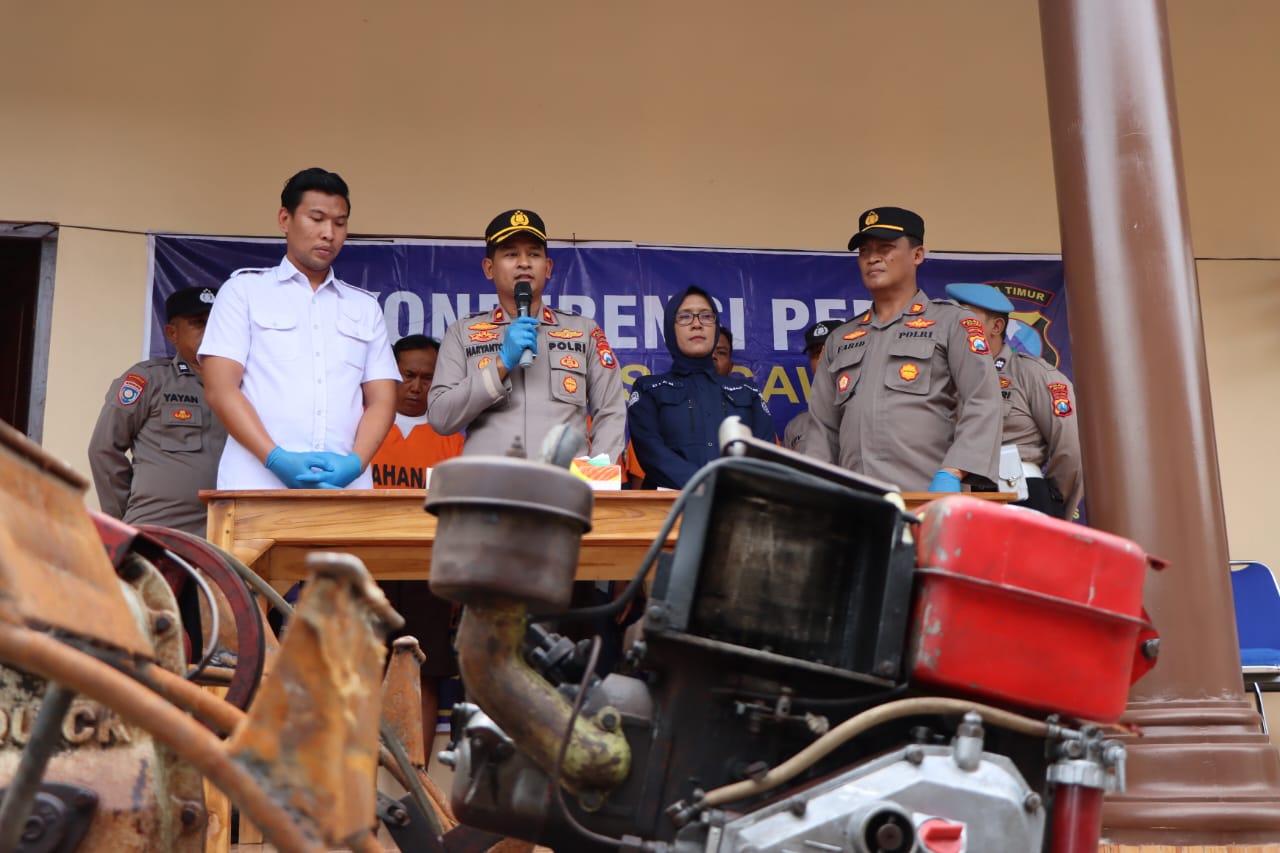 Polres Ngawi Ungkap Pencurian Mesin Bajak Sawah di 21 TKP, Tiga Tersangka Berhasil Diamankan